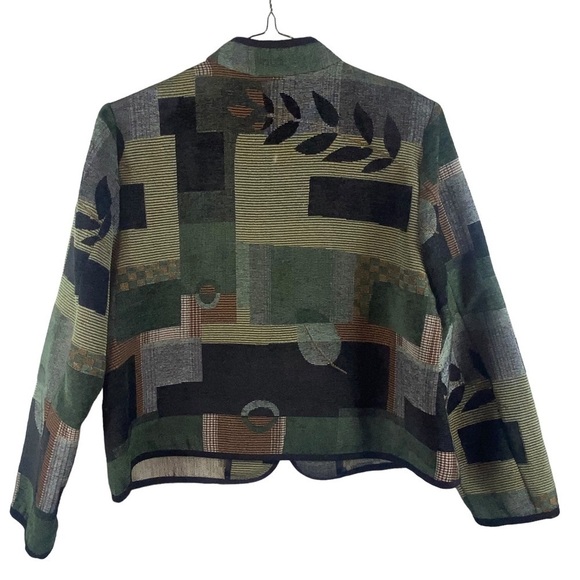 Preswick & Moore Shades of Green Full Zip Front Jacket Blazer Petite L - Picture 5 of 9